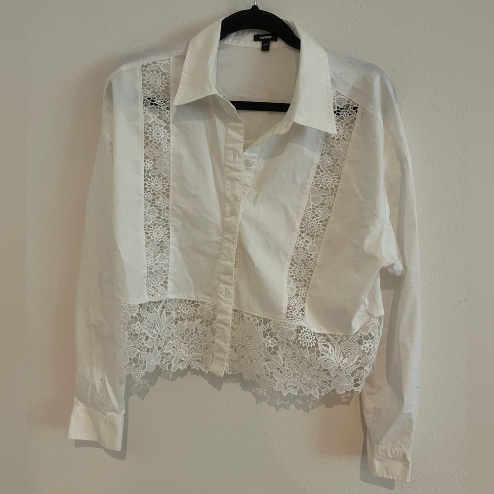 Express Womens Button Down Shirt collared